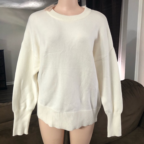 Philosophy Sweater Cream Ivory Pullover soft Blouse Large Woman Top Winter Comfy - Picture 1 of 7